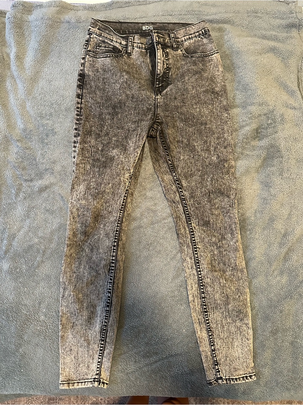 BDG Slim Skinny Acid-Wash Gray Jeans